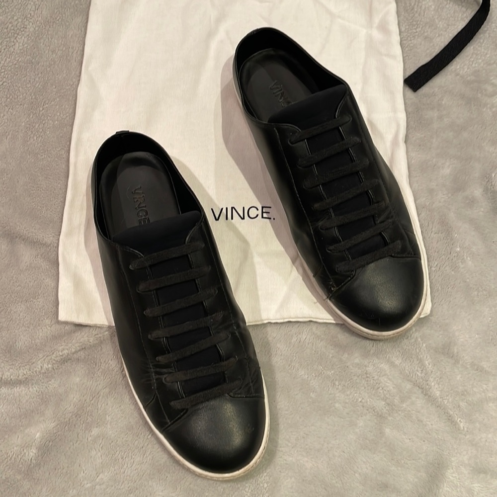 Vince black, leather, mule, sneakers